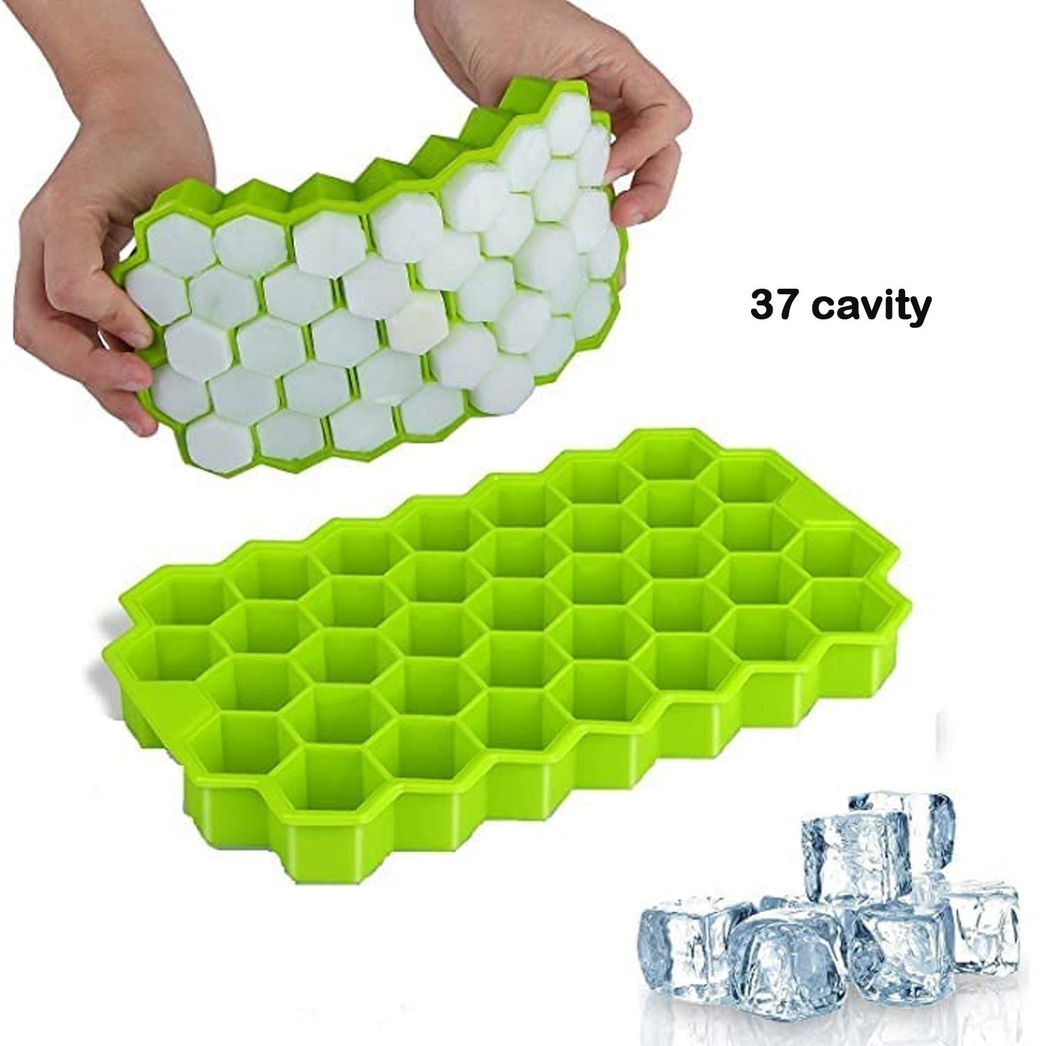 7161 Flexible Silicone Honeycomb Design 37 cavity Ice Cube Moulds Trays Small Cubes For Whiskey Tray For Fridge (Multicolor) DeoDap 7161 Flexible Silicone Honeycomb Design 37 cavity Ice Cube Moulds Trays Small Cubes For Whiskey Tray For Fridge (Multicolor) DeoDap